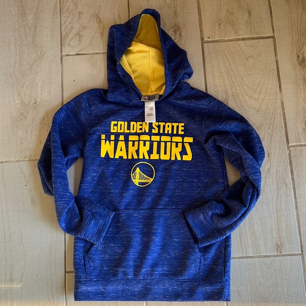 Golden State Warriors NBA Little Boys, Kids Essential Pullover Hoodie, Blue.